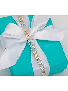 Tiffany & Co. Bracelet Cuban Link Vintage Bracelet 18k Gold and Silver 7.5"